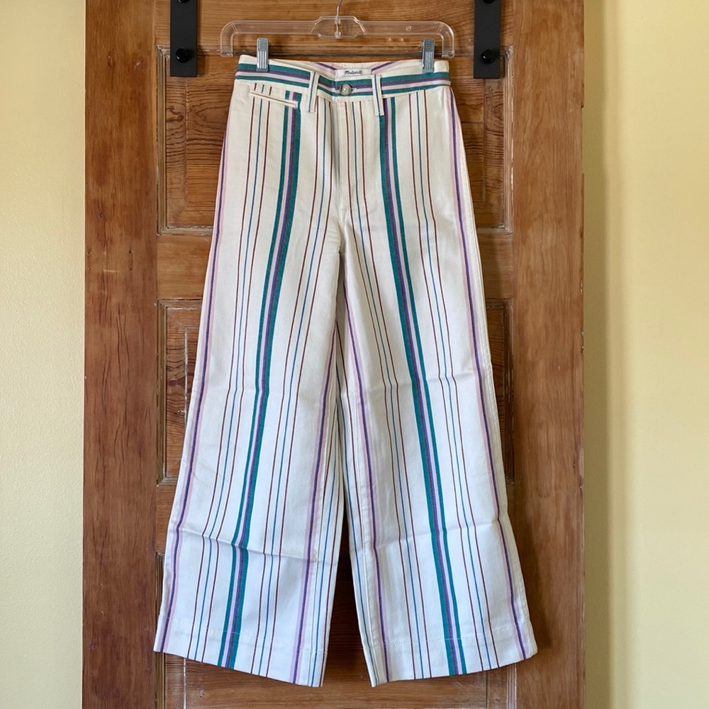 Madewell striped cropped pants